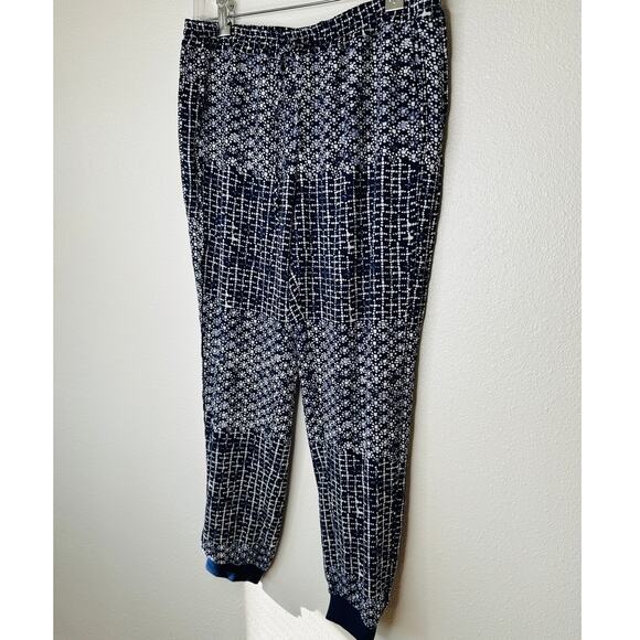 Tavik Womens Navy Ivory Polka Dot Cinch Tie Waist Banded Jogger Pant S - Picture 4 of 15